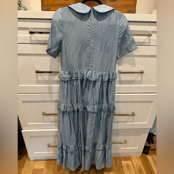Sister Jane Powder Blue Button-Up Dress with Peter Pan Collar - Picture 2 of 5
